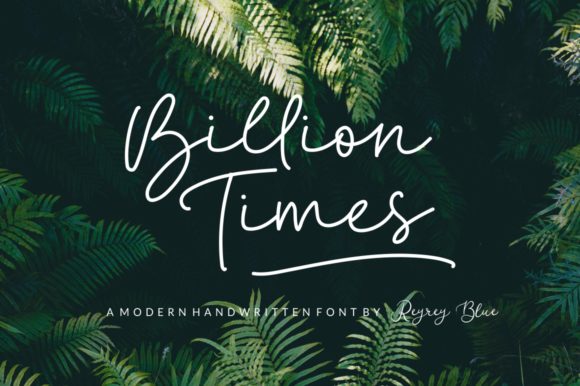 Billion Times: A Handwritten Script Font for Editorial Design